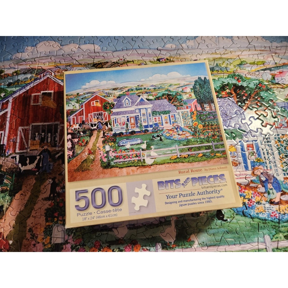 Bits and Pieces "Rural Route" Jigsaw Puzzle 500 Pieces - Art by Diana Schmidt...
